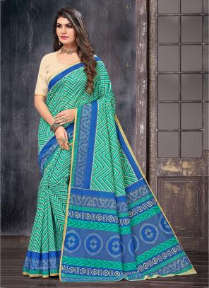 Printed deals work saree