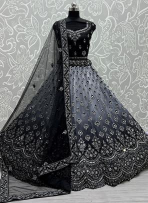 Buy Grey Embroidery Black Gota Lehenga with Choli Organza Dupatta for Girls  Online
