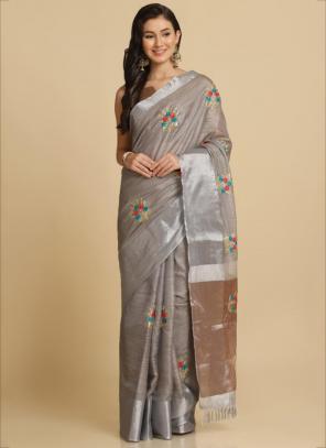 Wholesale Price Cotton Mix Kota Doria Embroidery Saree - Wholesale: Trend  In Need