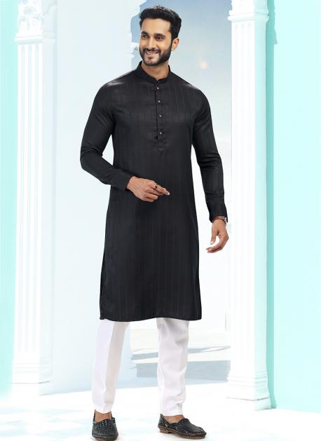 Black silk best sale kurta pajama