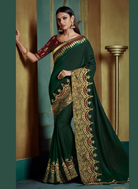 Wine Chinon Plain Saree With Heavy Embroidery Sequince Work Blouse & L –  NRIVogue