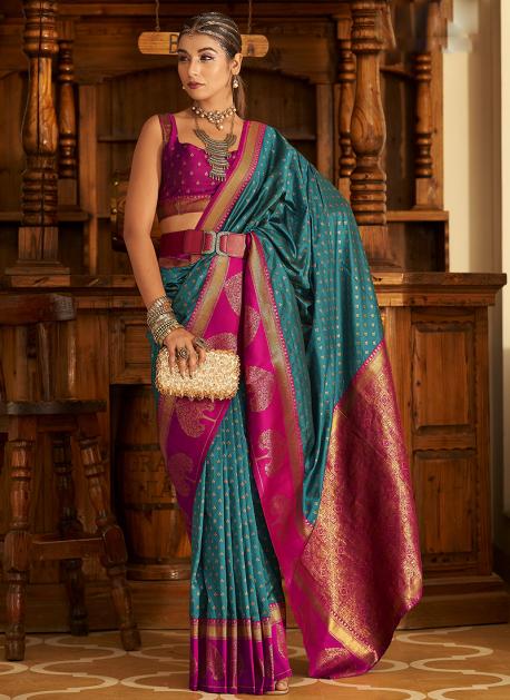 Buy Red Paithani Pure Zari Silk Saree For Women Online - Frontierraas