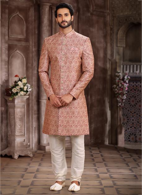 Self print sherwani sales