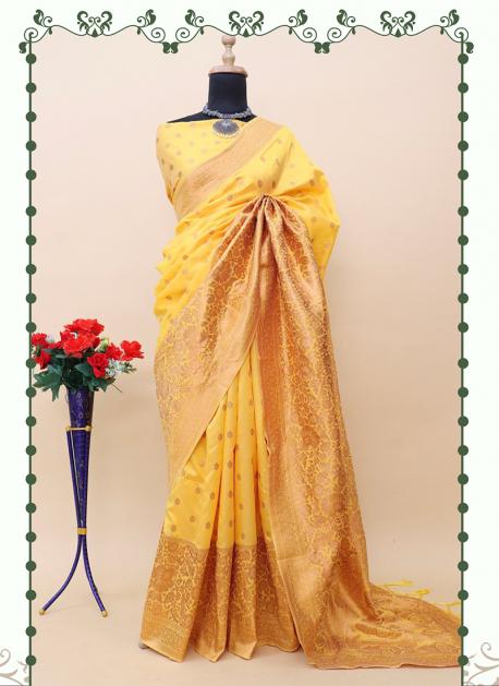 Buy Yellow Sarees for Women by MIMOSA Online | Ajio.com