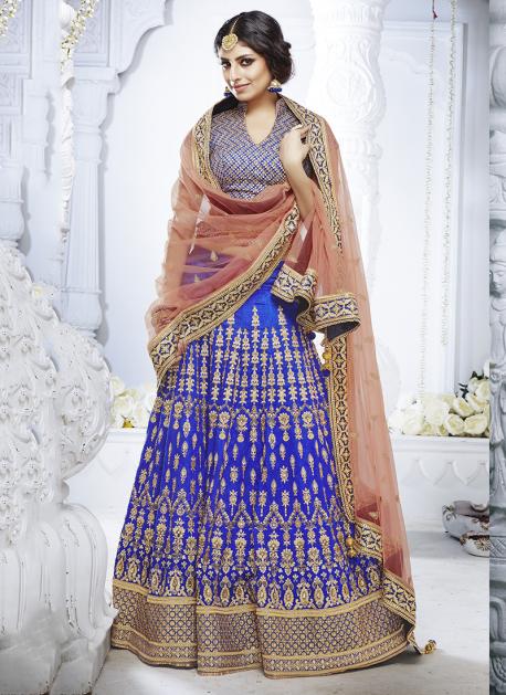 Red Stone Work Pure Silk Bhagalpuri Silk Chiffon Designer Printed Lehenga  Choli. Designer Silk Lehenga Choli.