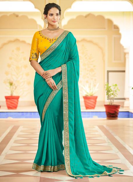 Silk Swarovski Work Saree at Rs 950 in Surat | ID: 2851782960155