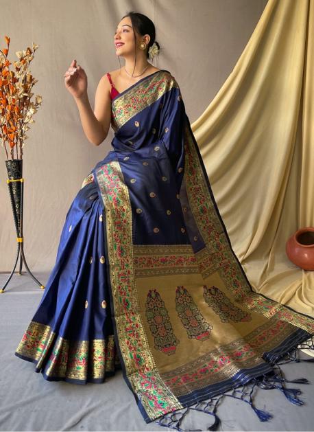 Blue Paithani Sarees – KotaSilk