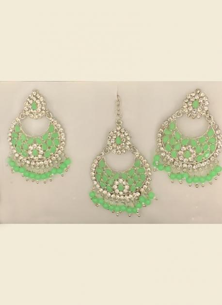Pista Green Color Meenakari Earrings in 2024 | Indian wedding jewelry sets,  Statement jewelry sets, Bridal jewelry sets brides