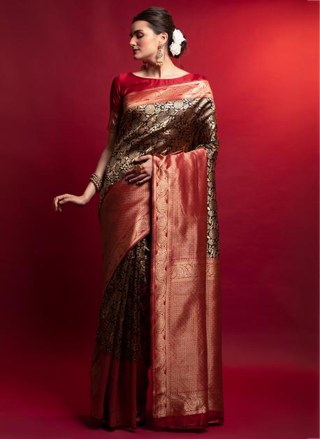 Bold Meena thread work pure silk saree – Chettinad Hub