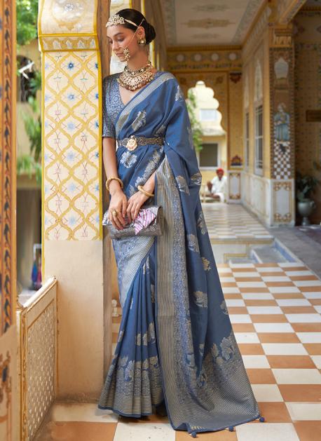 Flamboyant Sky Blue Colored Designer Silk Saree, Bollywood Saree latest  collections | Bollywood Sarees