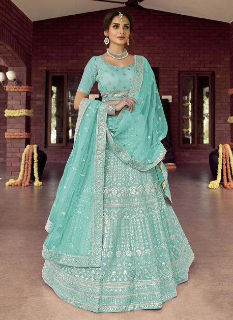 RPD Fashion Pure Georgette Lakhnavi Work Lehenga, Dupatta Length : 2.5mtr  at Rs 3,300 / Piece in Surat