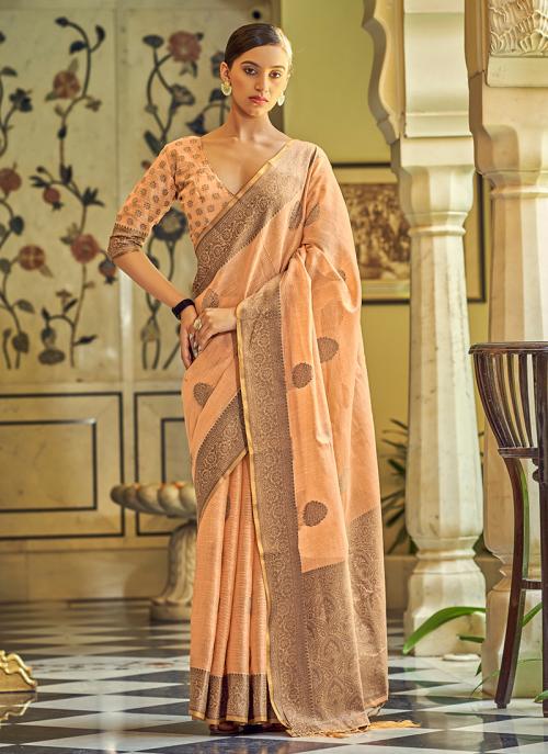 Amazon.com: Beige Peach Wedding Ceremony Indian Woman Fancy Fabric Designer  Saree Blouse Heavy Embroidered Border Sari 2387 : Clothing, Shoes & Jewelry